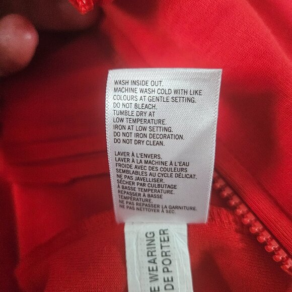 Hudson's Bay Unisex Size Small Canada Maple Leaf Zip Hoodie Red Strong And Free - Picture 11 of 15